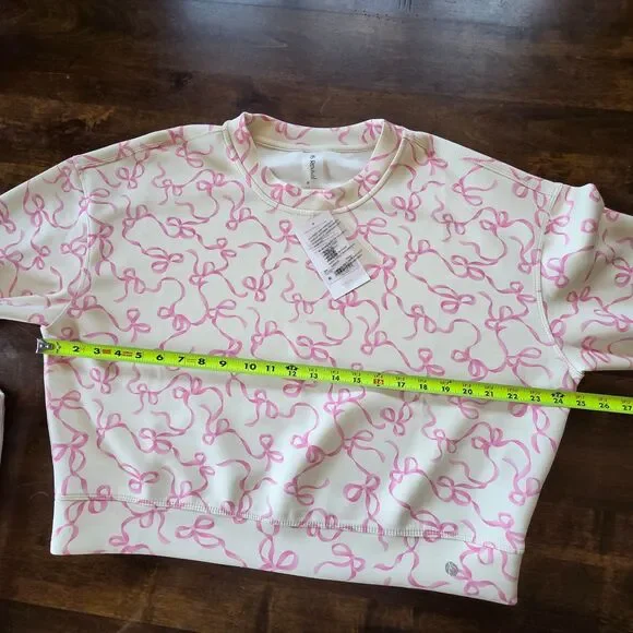 AS Revival Pink Bow Oversized Sweatshirt Cropped Coquette Crewneck NWT M - Picture 6 of 7